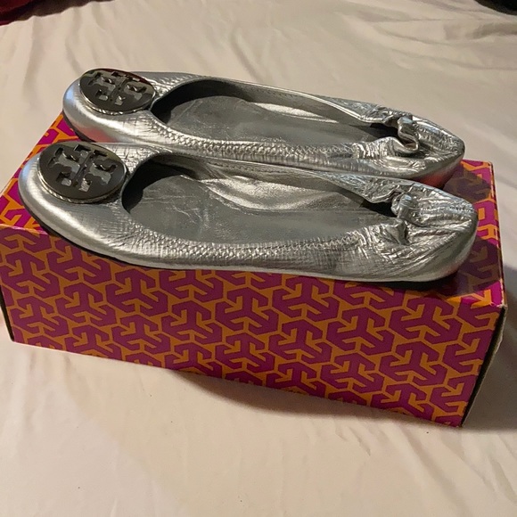 Silver Tory Burch Flats - Picture 4 of 6